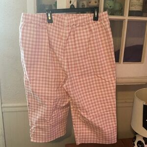 Croft & Barrow Women's Pink Checkered Shorts